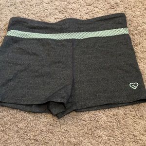 Grey athletic compression shorts